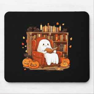 Geister lesen Buch mit schwarzer Katze Süßes Hallo Mousepad