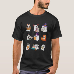 Geister lesen Bücher Lehrer Halloween Bibliothekar T-Shirt