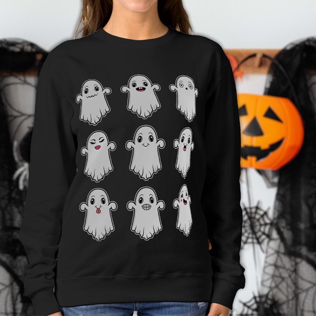 Geister mit verschiedenen Gesichtsausdrücken Hallo Sweatshirt (Cute design for the Halloween season.)