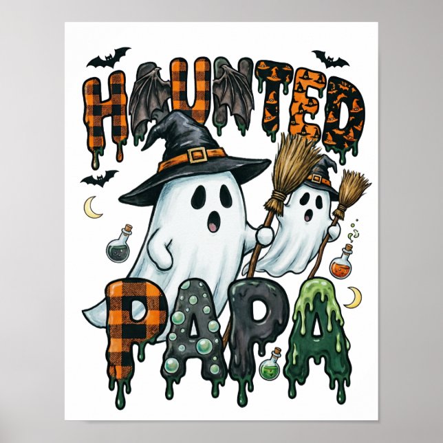Geister-Papa Halloween-Geist-Design Poster (Vorne)