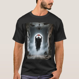 Geister rotes Herz Hände gruseliges Gesicht Hallow T-Shirt