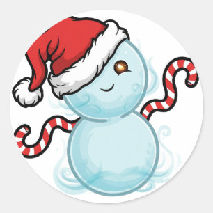 Geister Schneemann Weihnachten Runder Aufkleber