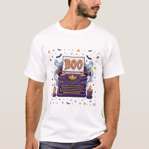 Geister-Schreibmaschine tippt BOO Halloween T-Shirt