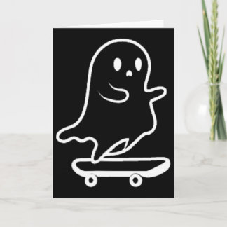 Geister Skateboard Faules Halloween Kostüm Lustige Karte