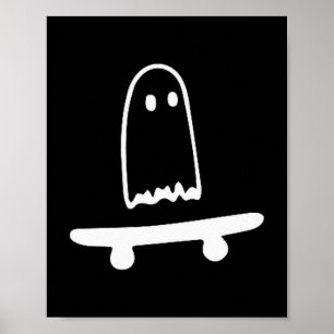 Geister Skateboard Faules Halloween Kostüm Lustige Poster