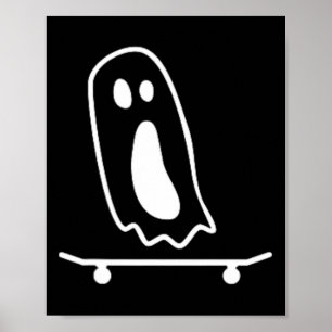 Geister Skateboard Faules Halloween Kostüm Lustige Poster