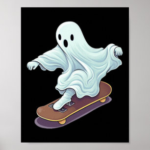 Geister-Skateboard Faules Halloween-Kostüm Lustige Poster