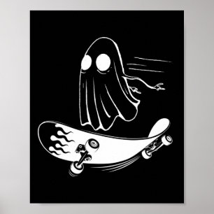 Geister-Skateboard Lustiges Skateboarding Faules H Poster