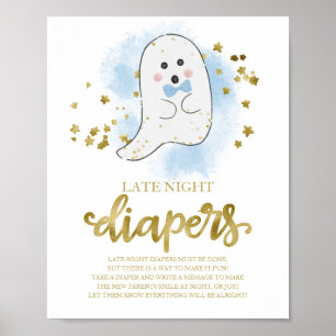 Geister-Spät-Nacht-Windeln Baby Shower Spiel Schil Poster