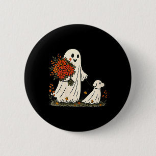 Geister-Spaziergang-Hunde-Funny-Halloween für Frau Button