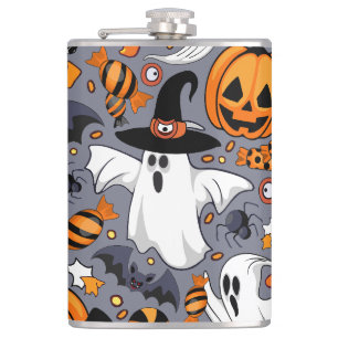 Geister Spooky und gruselige Niedliche Monster Flachmann