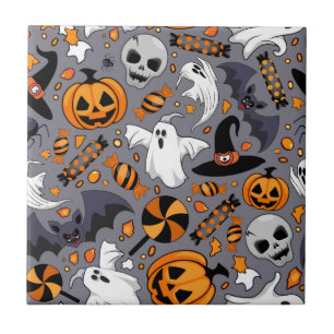 Geister Spooky und gruselige Niedliche Monster Fliese