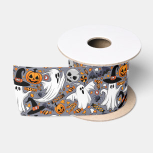 Geister Spooky und gruselige Niedliche Monster Satinband