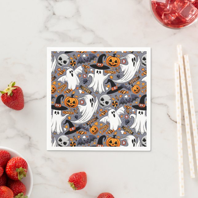 Geister Spooky und gruselige Niedliche Monster Serviette (Beispiel)