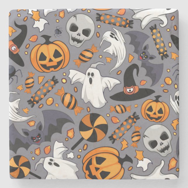 Geister Spooky und gruselige Niedliche Monster Steinuntersetzer (Vorderseite)