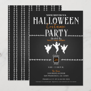 Geister- und Knochen-Halloween-Kostüm-Party Einladung