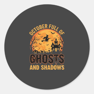 Geister und Schatten Halloween Mond Design Runder Aufkleber