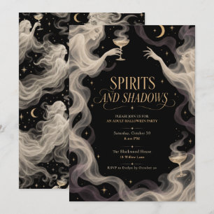 Geister- und Schatten-Halloween-Party Einladung