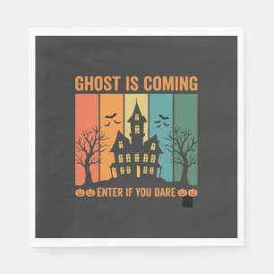 Geister verfolgtes Haus Halloween Vektordesign Serviette
