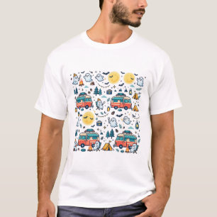 Geister-Wohnmobil-Camping-Halloween-Mondnacht-Aben T-Shirt