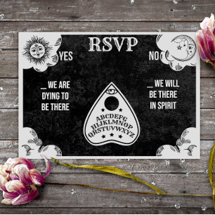 Geisterboard Gothic & Halloween Hochzeit RSVP Mitteilungskarte