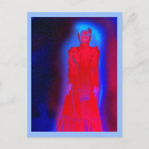 Geisterdame in roter Kunst Postkarte