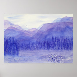 Geistergebirge Tal Wasserfarbenwelt Landschaft Poster