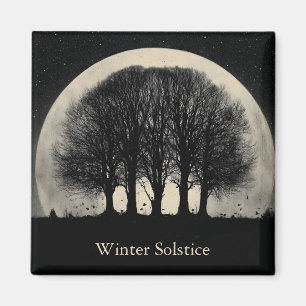 Geisterhaft schöne Silhouette kahler Bäume Magnet
