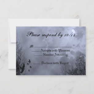 Geisterhafte Blaue Nebel-RSVP-Einladung RSVP Karte