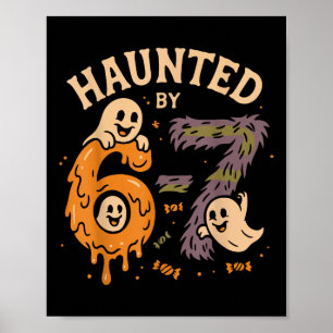 Geisterhafte Sechs Sieben 6 7 Meme 67 Skeletthand Poster