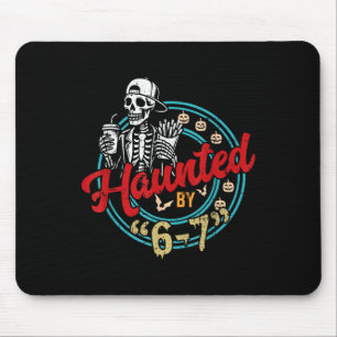 Geisterhafte Six Seven 6 7 Meme 67 Skeletthand Hal Mousepad