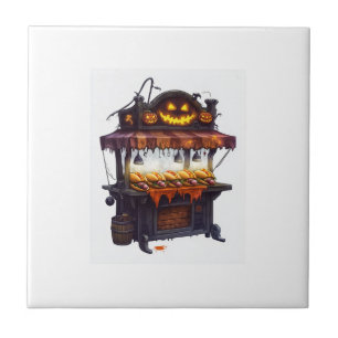 Geisterhafter Hot-Dog-Stand Fliese
