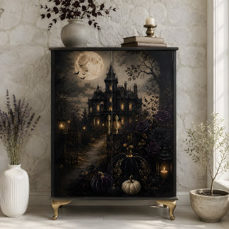 Geisterhaftes viktorianisches Herrenhaus Vollmond Seidenpapier