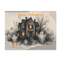 „Geisterhaus-Geister-Glow-Halloween-Kunst“