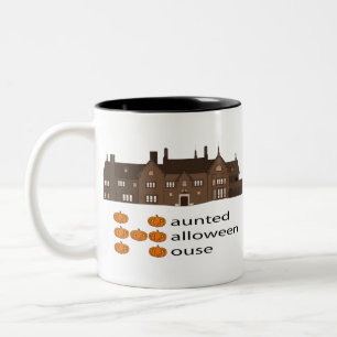 Geisterhaus Halloween-Kürbis Zweifarbige Tasse