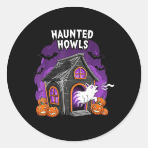 Geisterheul Halloween-Kostüm Gruseliger Hund Geist Runder Aufkleber