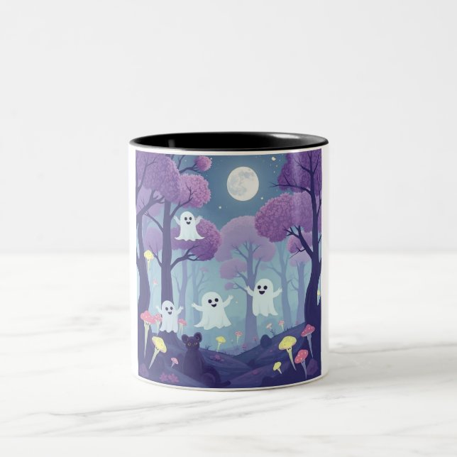 Geisterische Silhouette Zweifarbige Tasse (Mittel)