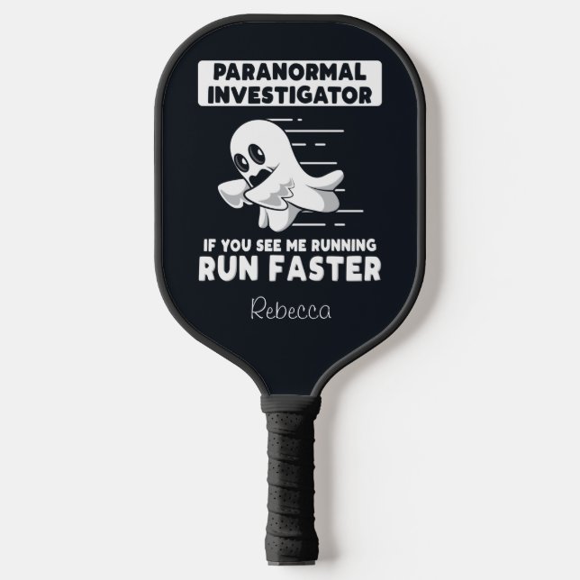 Geisterjagd Paranormal Ermittler Personalisiert Pickleball Schläger (Vorderseite)