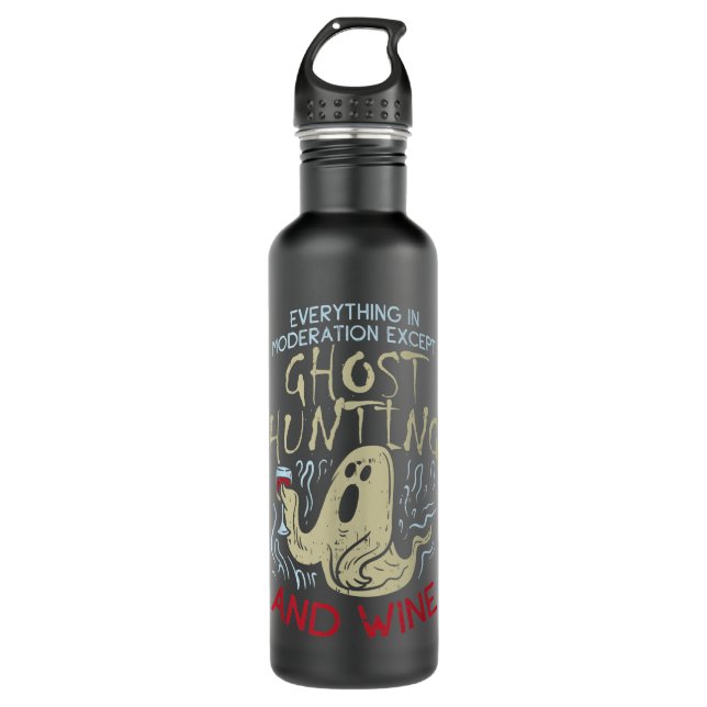 Geisterjagd und Weingeschenk für Geisterjäger Edelstahlflasche (Vorderseite)