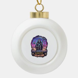 Geisterjäger Sensenmann Skelett Sense Lila Flamme Keramik Kugel-Ornament