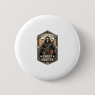 Geisterjäger-Shirt Vintage-Sensenmann Halloween-De Button