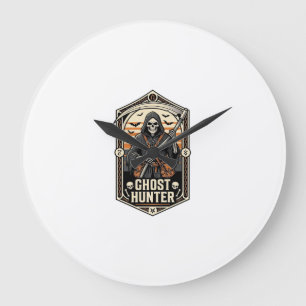 Geisterjäger-Shirt Vintage-Sensenmann Halloween-De Große Wanduhr