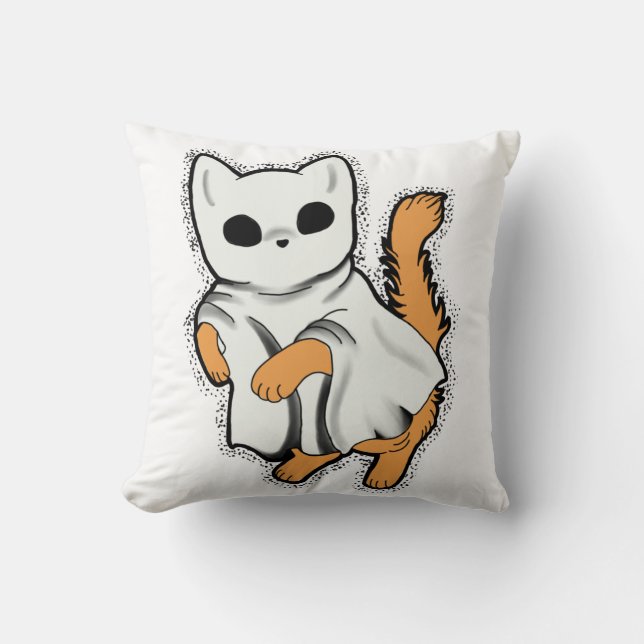 Geisterkatze ist bereit, Pillow zu verfolgen Kissen (Vorderseite)