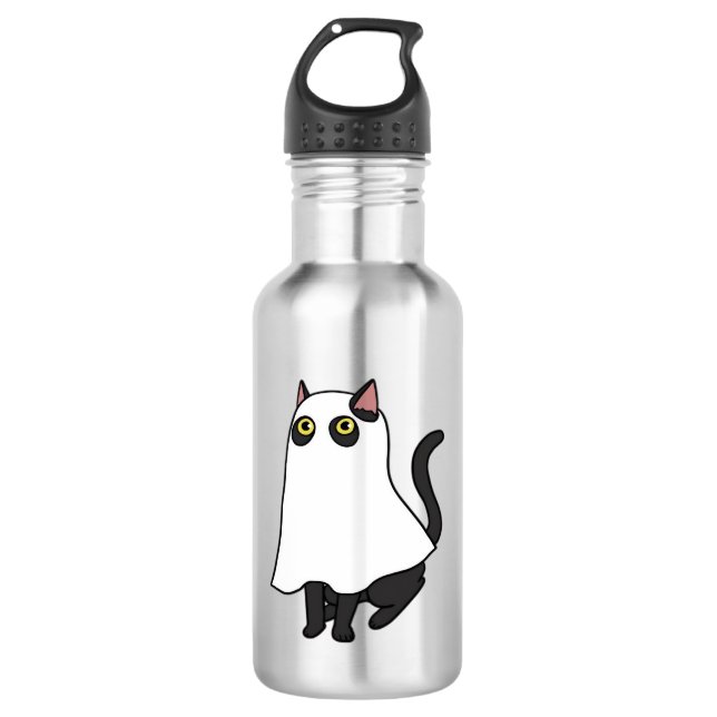 Geisterkatze Klassisches T-Shirt_2 Edelstahlflasche (Vorderseite)