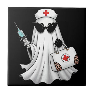 Geisterkrankenschwester Halloween Fliese