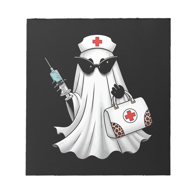 Geisterkrankenschwester Halloween Notizblock (Vorderseite)