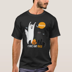 Geisterkuh Miau ich meine Boo Mond Halloween 2021  T-Shirt