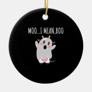 Geisterkuh Muh ich meine Boo Halloween-Geschenk Keramik Ornament