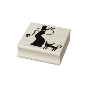 Geisterkünstler und Katzenkunst-Briefmarke Gummistempel