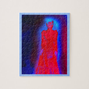 Geisterlady in roter Kunst